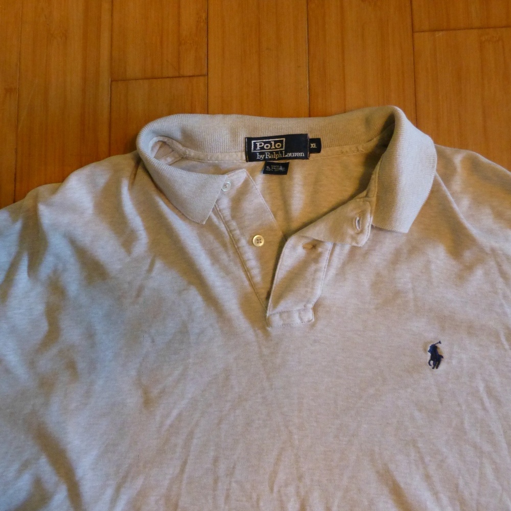 RALPH LAUREN HOLIDAY BEIGE POLO BLUE EMBLEM XL